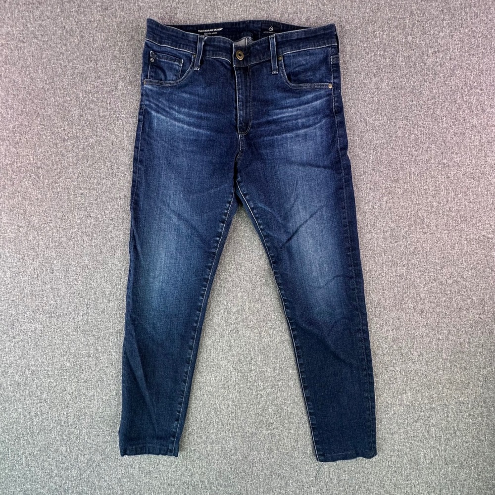AG Jeans Women 30R The Farrah Skinny Dark Blue High-Rise Stretch Denim USA Made